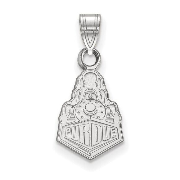 14k White Gold Purdue Small Logo Pendant